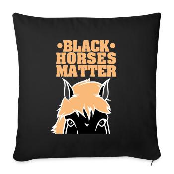 Black Horses Matter - Sofakissenbezug 45 x 45 cm - Schwarz - Vorne