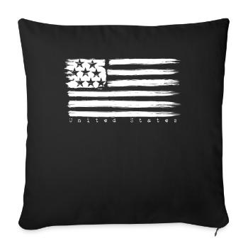 USA Flag Vintage Retro Design - Housse de coussin décorative 45 x 45 cm - noir - Devant