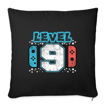 Niveau 9 - Conception de cadeaux 9e anniversaire - Housse de coussin décorative 45 x 45 cm - noir - Devant