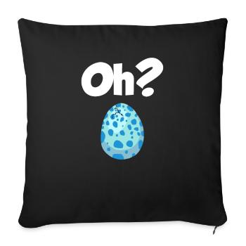 Oeuf à couver Oh? Annonce de grossesse de dinosaure - Housse de coussin décorative 45 x 45 cm - noir - Devant