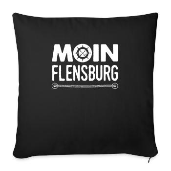Flensburger Flensburg Moin Flensburg Anker - Sofakissenbezug 45 x 45 cm - Schwarz - Vorne