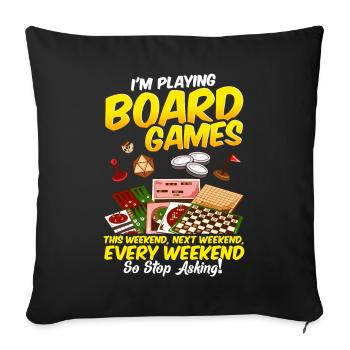 Board games board games game night - Sofa pillowcase 17,3'' x 17,3'' (45 x 45 cm) - black - Front