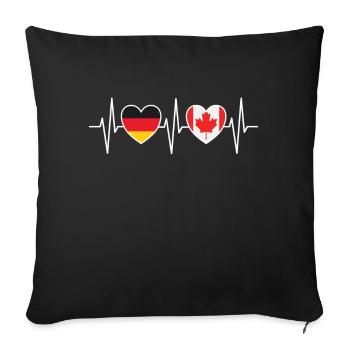 Germany Canada Germany Canada Gift 1124 - Sofa pillowcase 17,3'' x 17,3'' (45 x 45 cm) - black - Front