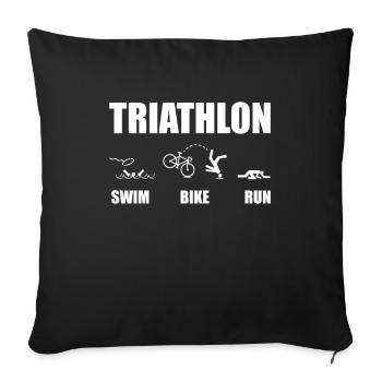 Triathlon Funny Funny Athlete Drinking Gift - Housse de coussin décorative 45 x 45 cm - noir - Devant