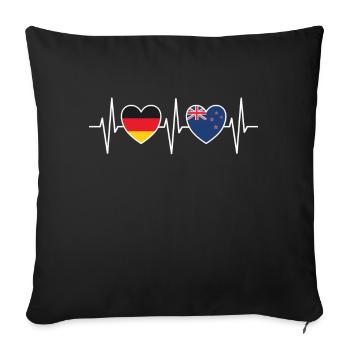 Germany New Zealand Germany Gift 1178 - Sofa pillowcase 17,3'' x 17,3'' (45 x 45 cm) - black - Front