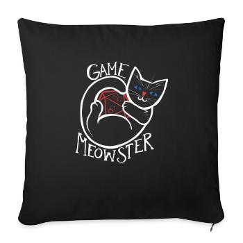 game meowster cat - Sofa pillowcase 17,3'' x 17,3'' (45 x 45 cm) - black - Front