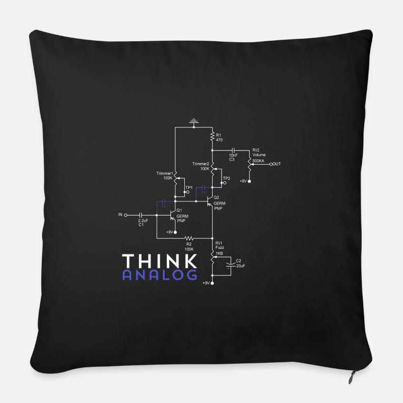 Retro denken - Sofakissenbezug 45 x 45 cm - Schwarz