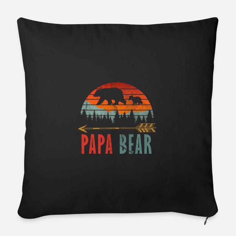 Bären-Papa - Sofakissenbezug 45 x 45 cm - Schwarz