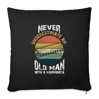 Harmonica - Housse de coussin décorative 45 x 45 cm - noir - Devant
