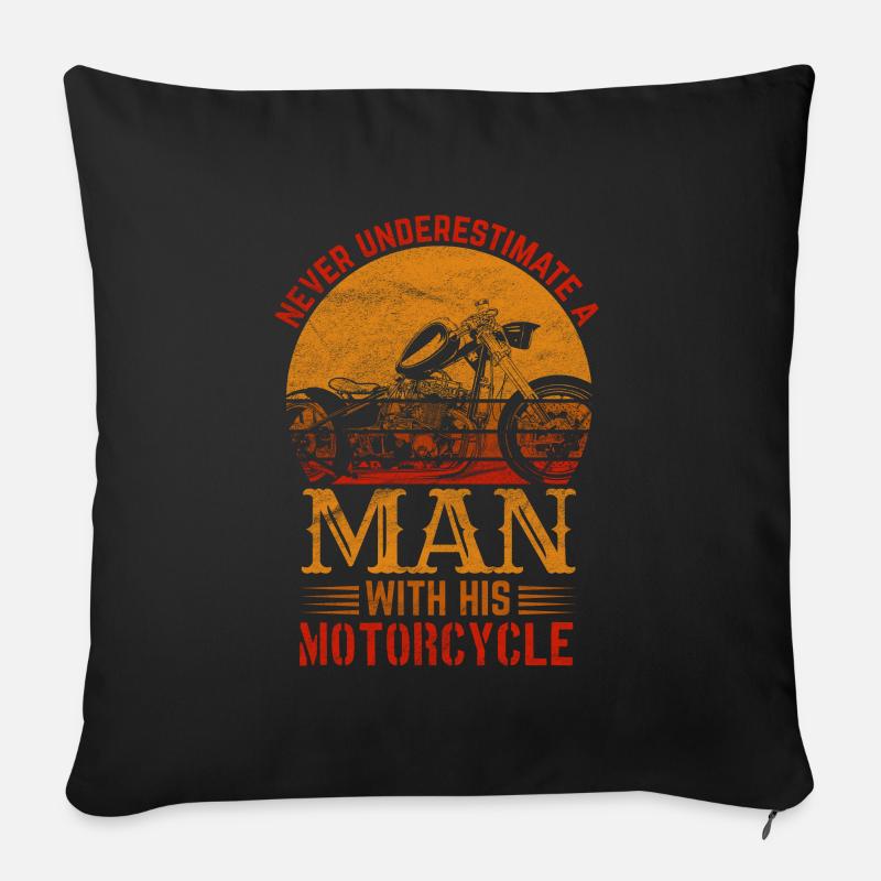 motorcycle - Sofa pillowcase 17,3'' x 17,3'' (45 x 45 cm) - black