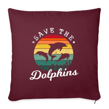 Save the dolphins - Sofa pillowcase 17,3'' x 17,3'' (45 x 45 cm) - burgundy - Front