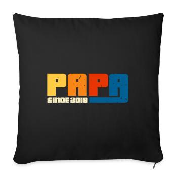 Dad since 2019 - Sofa pillowcase 17,3'' x 17,3'' (45 x 45 cm) - black - Front