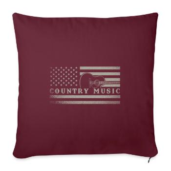Musique country américaine - Housse de coussin décorative 45 x 45 cm - bordeaux - Devant