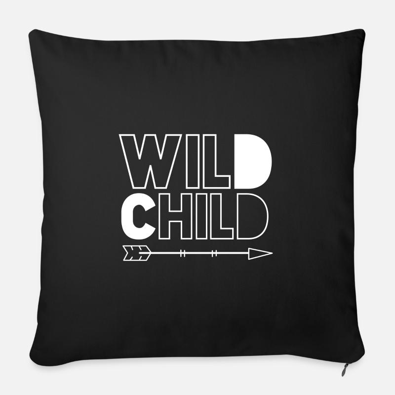 Wildes Kind - Sofakissenbezug 45 x 45 cm - Schwarz