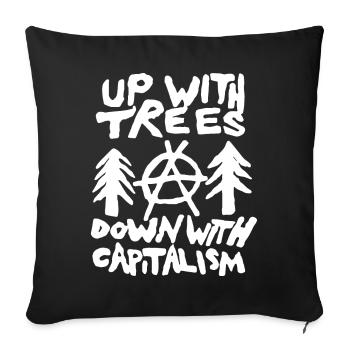 Anti Capitalism Antifa Nature Conservation Climate Change - Sofa pillowcase 17,3'' x 17,3'' (45 x 45 cm) - black - Front