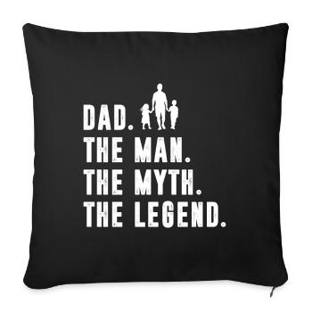 Papa Mythos Legende - Sofakissenbezug 45 x 45 cm - Schwarz - Vorne