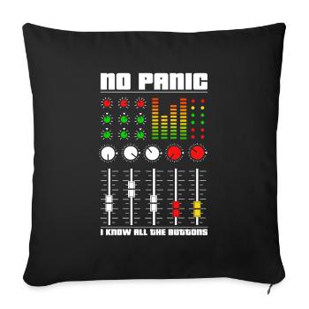Audio Mixing Panic - Sofa pillowcase 17,3'' x 17,3'' (45 x 45 cm) - black - Front
