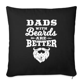 Dad with beards - Sofa pillowcase 17,3'' x 17,3'' (45 x 45 cm) - black - Front