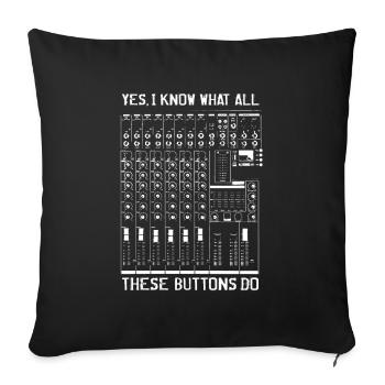 Know these buttons - Sofa pillowcase 17,3'' x 17,3'' (45 x 45 cm) - black - Front