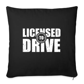 Driving license passed gift driving test - Sofa pillowcase 17,3'' x 17,3'' (45 x 45 cm) - black - Front