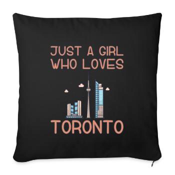 Nur ein Mädchen, das Toronto liebt - Sofakissenbezug 45 x 45 cm - Schwarz - Vorne