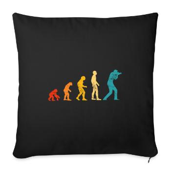 Retro evolution photographer - Sofa pillowcase 17,3'' x 17,3'' (45 x 45 cm) - black - Front