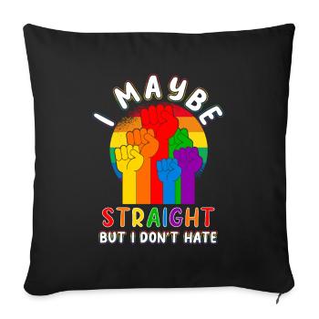 LGBT Rainbow Straight - Sofa pillowcase 17,3'' x 17,3'' (45 x 45 cm) - black - Front