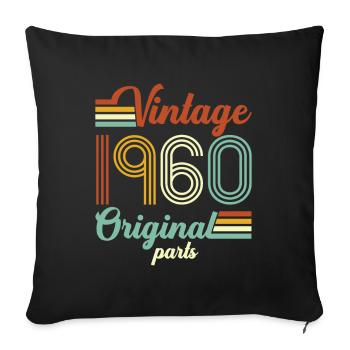 Original des années 1960 - Housse de coussin décorative 45 x 45 cm - noir - Devant