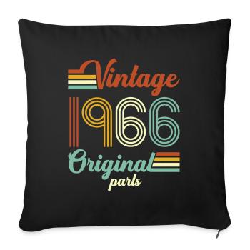 Vintage 1966 Original - Sofakissenbezug 45 x 45 cm - Schwarz - Vorne