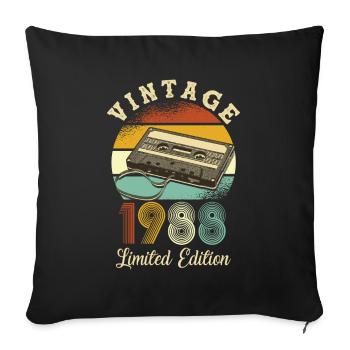 Vintage 1988 - Sofa pillowcase 17,3'' x 17,3'' (45 x 45 cm) - black - Front