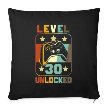 Niveau 30 débloqué - Housse de coussin décorative 45 x 45 cm - noir - Devant