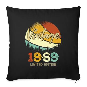 Vintage 1969 Limited - Sofa pillowcase 17,3'' x 17,3'' (45 x 45 cm) - black - Front