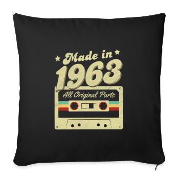 Fabriqué en 1963 - Housse de coussin décorative 45 x 45 cm - noir - Devant