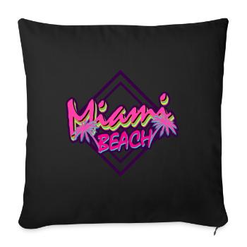 Miami Beach - Sofa pillowcase 17,3'' x 17,3'' (45 x 45 cm) - black - Front