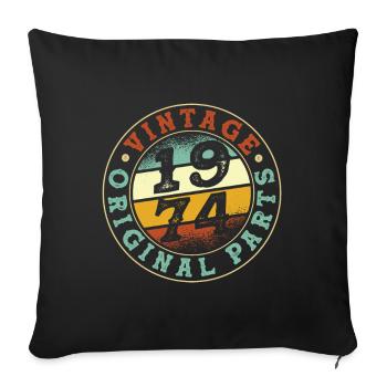 Vintage 1974 Parts - Sofakissenbezug 45 x 45 cm - Schwarz - Vorne