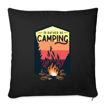 camping - Sofa pillowcase 17,3'' x 17,3'' (45 x 45 cm) - black - Front