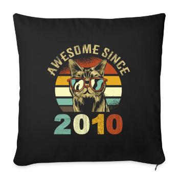 Génial depuis 2010 - Housse de coussin décorative 45 x 45 cm - noir - Devant