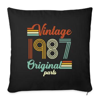 Millésime 1987 original - Housse de coussin décorative 45 x 45 cm - noir - Devant