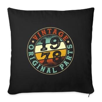 Vintage 1978 Parts - Sofakissenbezug 45 x 45 cm - Schwarz - Vorne