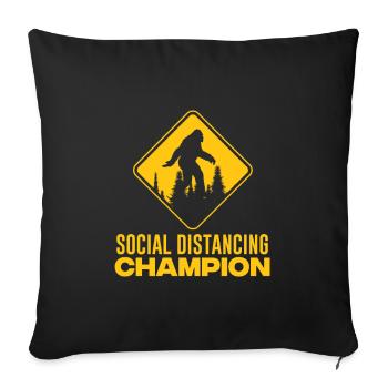 Social Distancing Champion - Sofa pillowcase 17,3'' x 17,3'' (45 x 45 cm) - black - Front