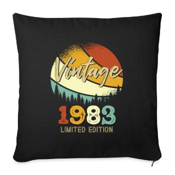 Vintage 1983 Limited - Sofa pillowcase 17,3'' x 17,3'' (45 x 45 cm) - black - Front