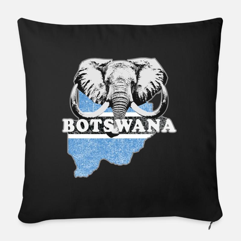 Botswana Afrika Flagge Fahne - Sofakissenbezug 45 x 45 cm - Schwarz