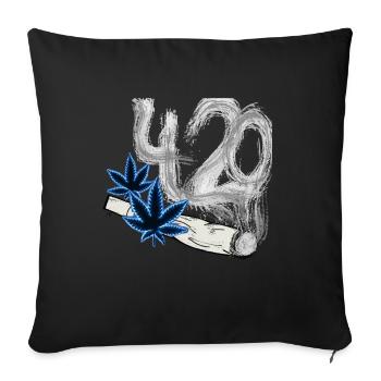 420 fumée de cannabis - Housse de coussin décorative 45 x 45 cm - noir - Devant