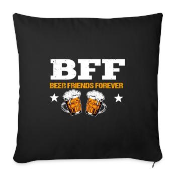 Beer Friends Forever - Housse de coussin décorative 45 x 45 cm - noir - Devant