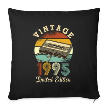 Vintage 1995 - Housse de coussin décorative 45 x 45 cm - noir - Devant