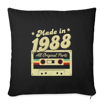 Made in 1988 - Sofa pillowcase 17,3'' x 17,3'' (45 x 45 cm) - black - Front