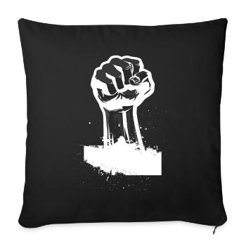 Cadeau de poing de révolution - Housse de coussin décorative 45 x 45 cm - noir - Devant