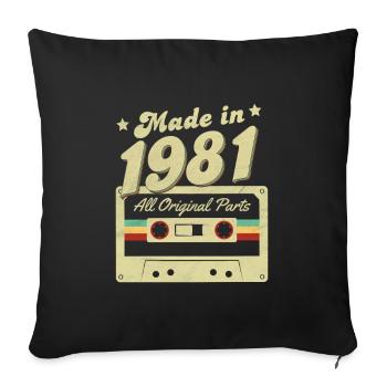 Made in 1981 - Sofa pillowcase 17,3'' x 17,3'' (45 x 45 cm) - black - Front