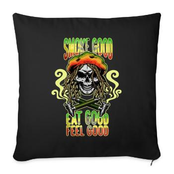 Cadeau de pot de marijuana de cannabis de cannabis - Housse de coussin décorative 45 x 45 cm - noir - Devant