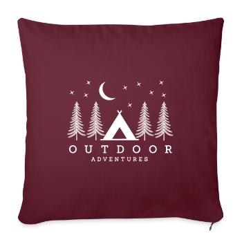 Outdoor Adventures - Housse de coussin décorative 45 x 45 cm - bordeaux - Devant